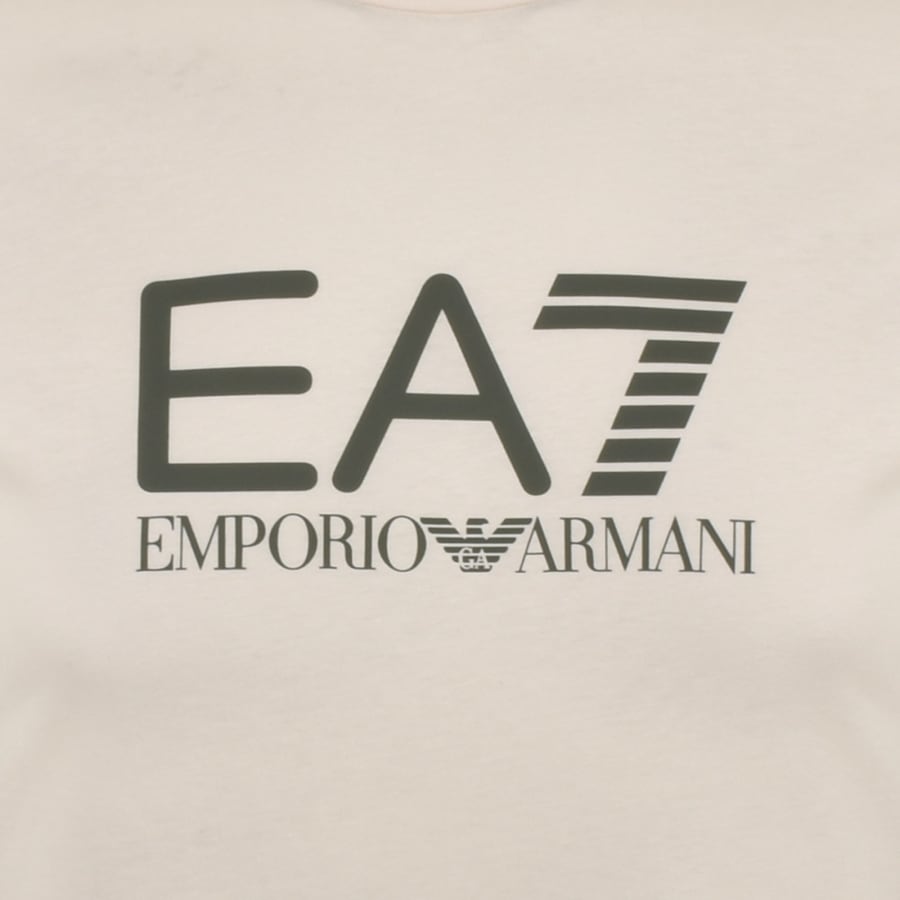 EA7 Emporio Armani Logo T Shirt Cream | Mainline Menswear